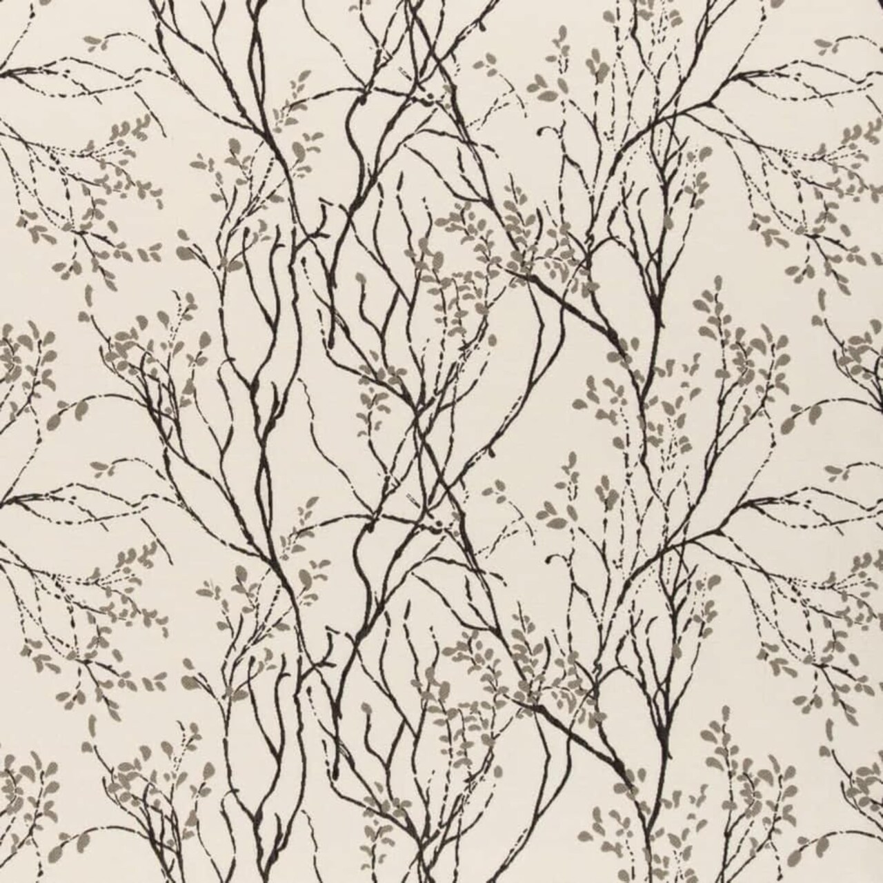 Black Grey Leaves Woven Pattern Upholstery Fabric by The Yard - SKU: Zoho Shadow